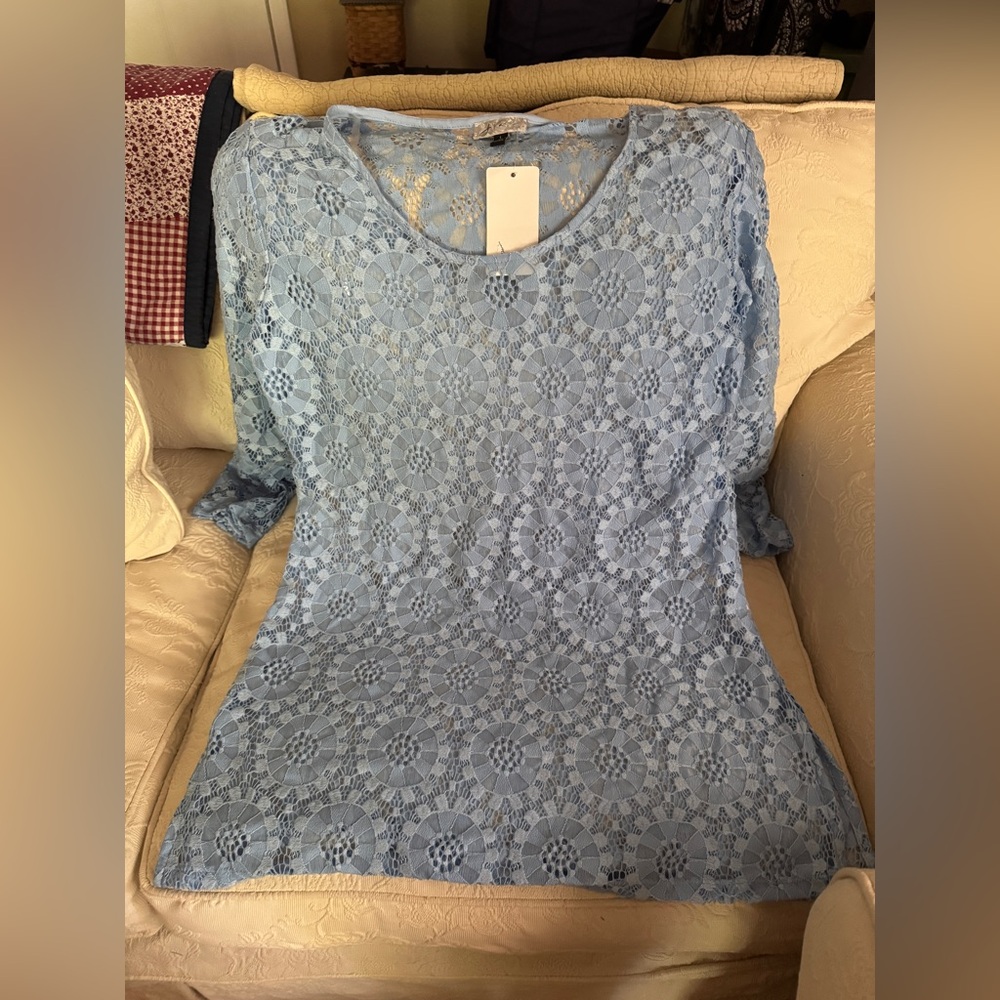 Elegant Lace Blue Mini-Dress/Cocerup